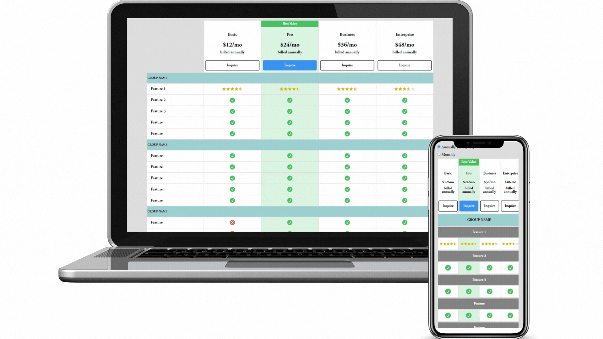 How To Create A Responsive Comparison Table W HTML U0026 CSS Launch Hub Studio