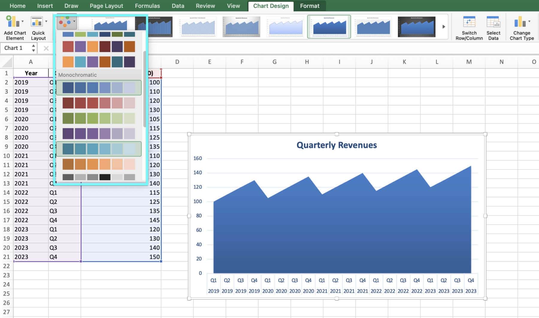 How To Create An Area Chart In Excel Downloadable Template 