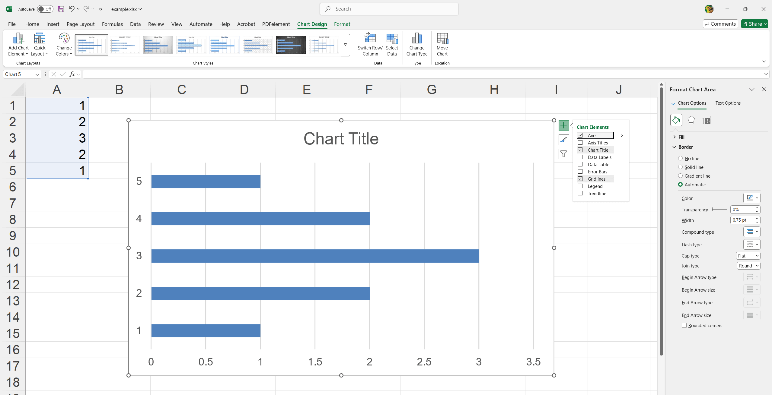Column Chart Title Placeholder