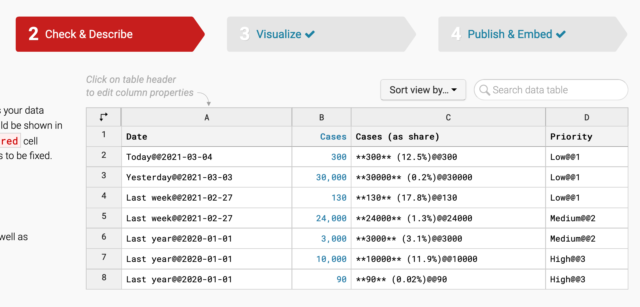 How To Customize The Sort Order Of Tables Datawrapper Academy