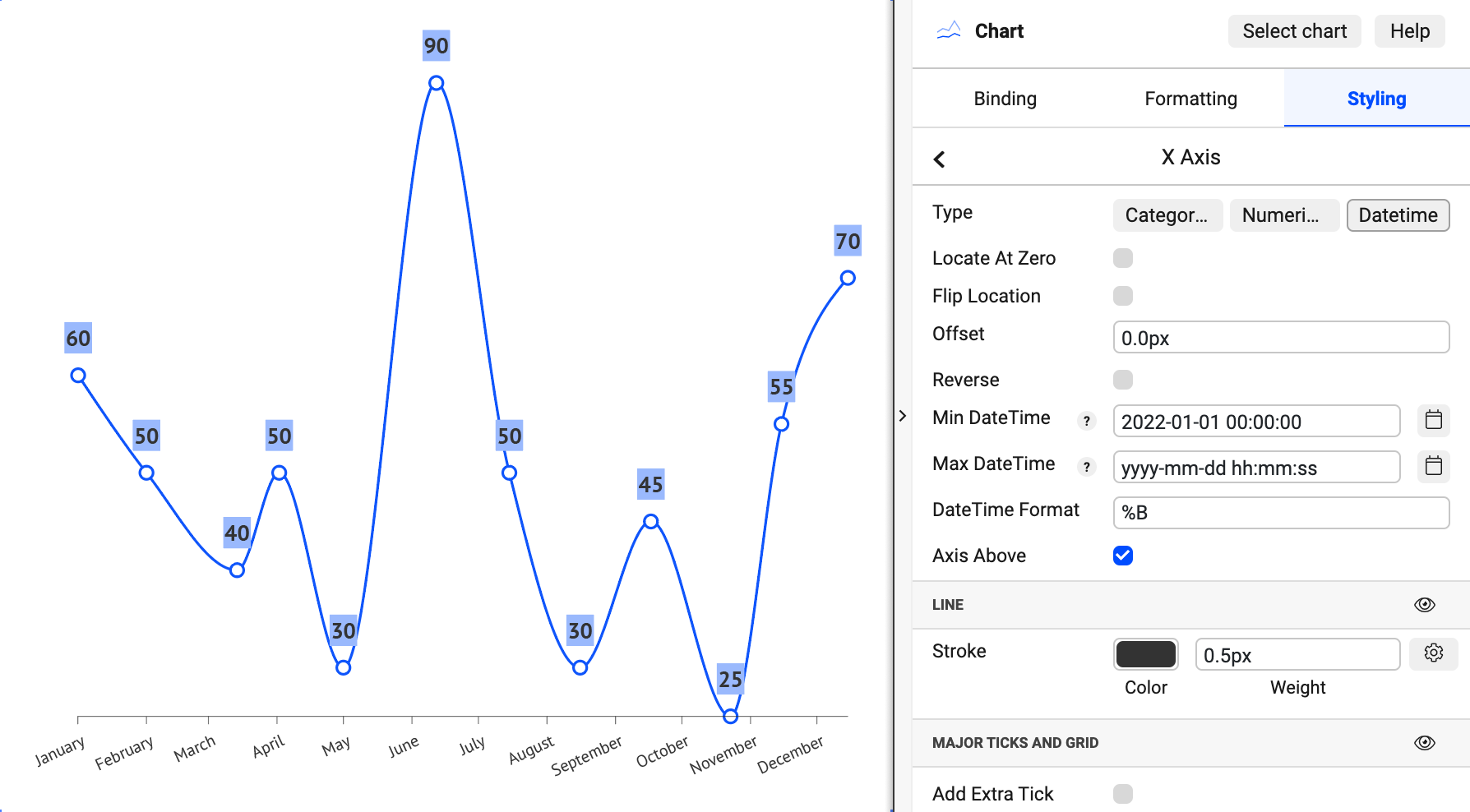 Format Column Chart Axis Label Name