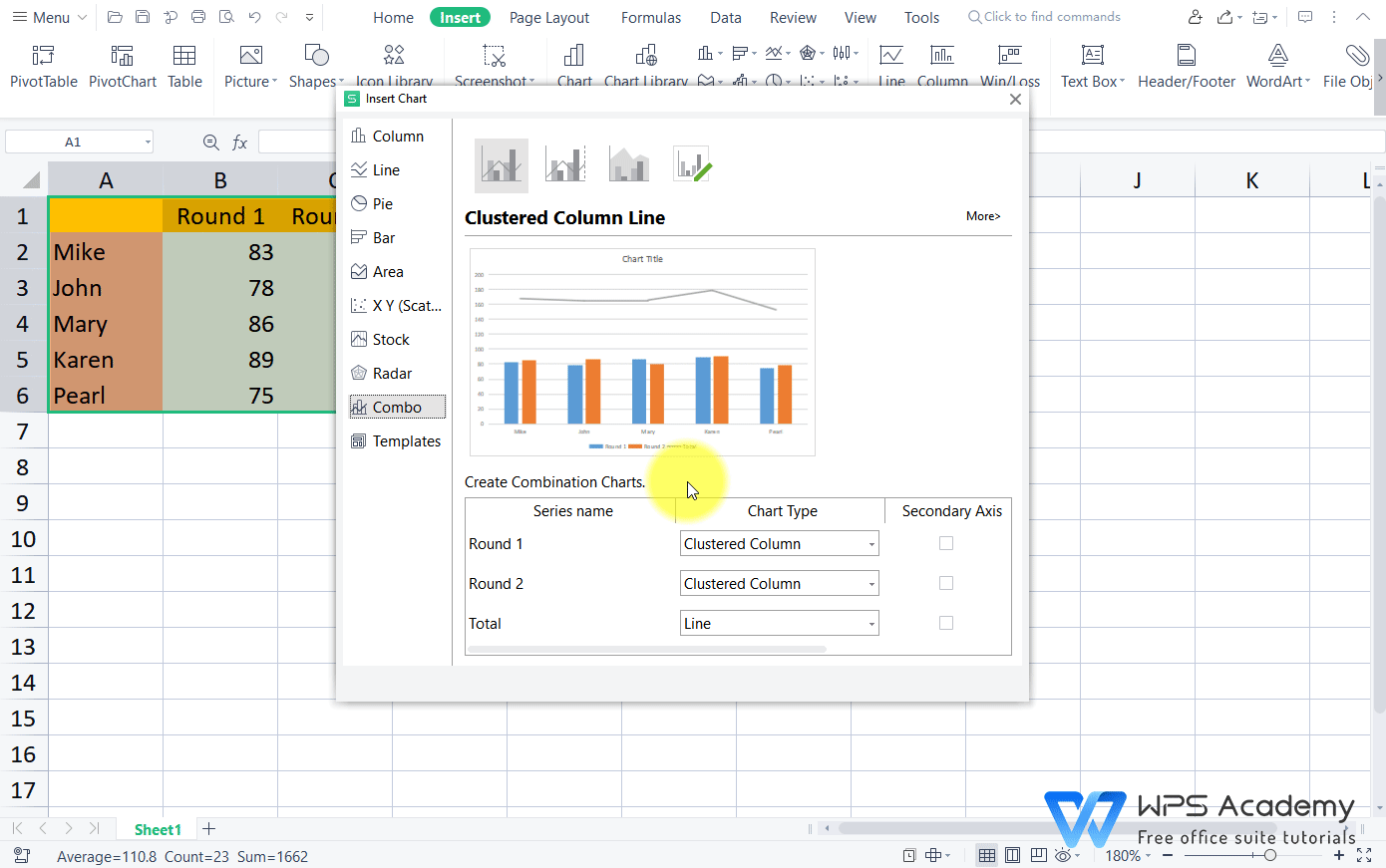 How To Insert A Line Chart In A Column Chart WPS Office Academy