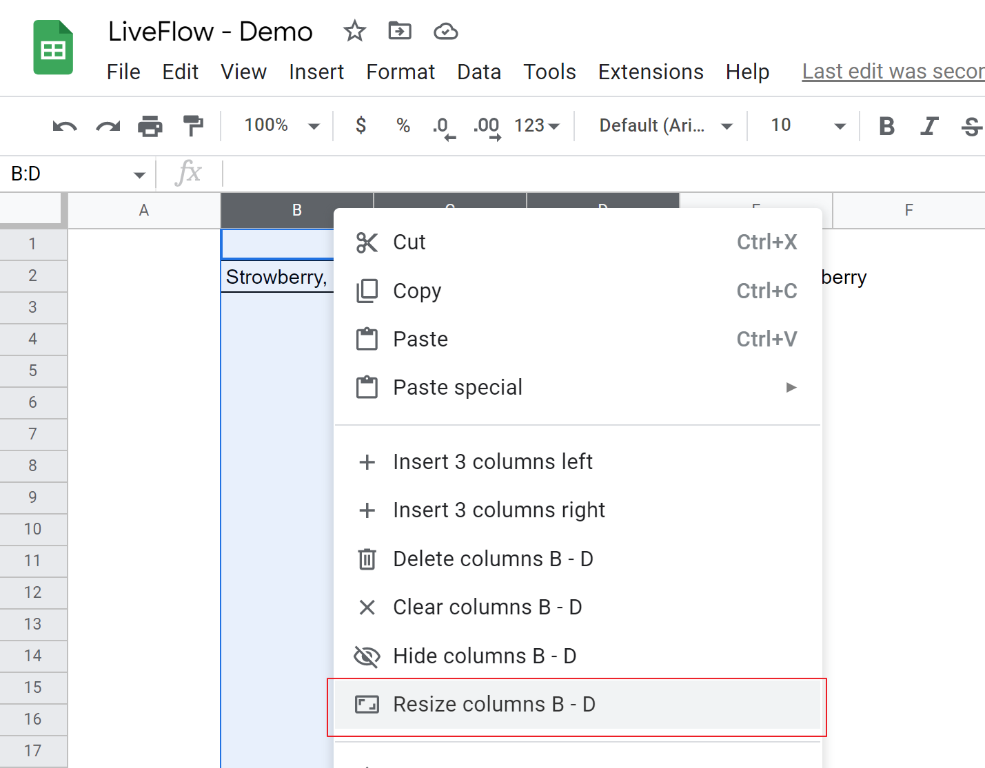 Sheets Change Column Chart Width