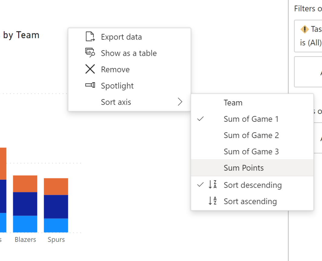 Sort Stacked Column Chart Power Bi