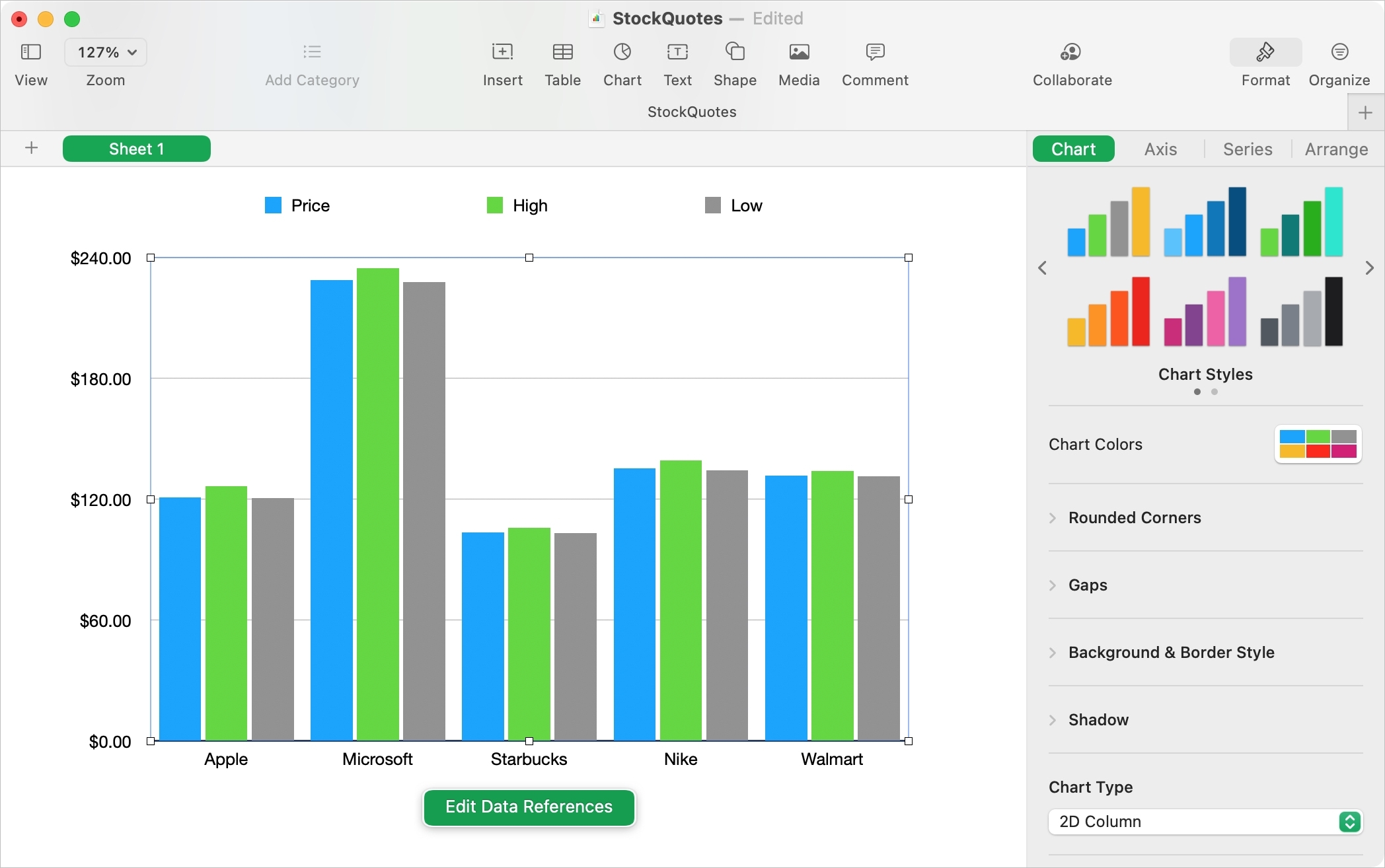 How To Use Charts And Graphs In Numbers On Mac IPad IPhone
