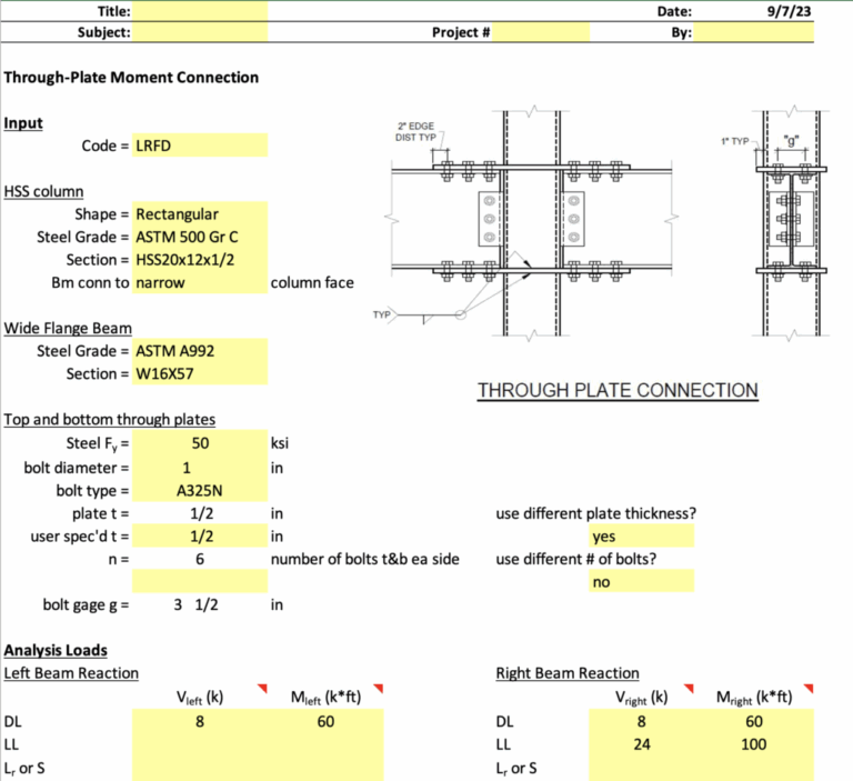 HSS Spreadsheet Design Aids Steel Tube Institute