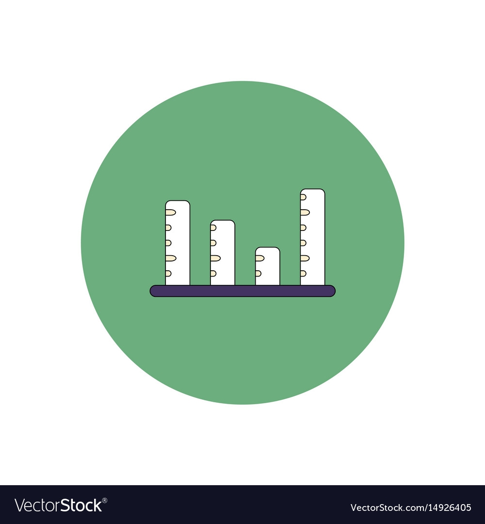 In Flat Design Of Column Chart Royalty Free Vector Image