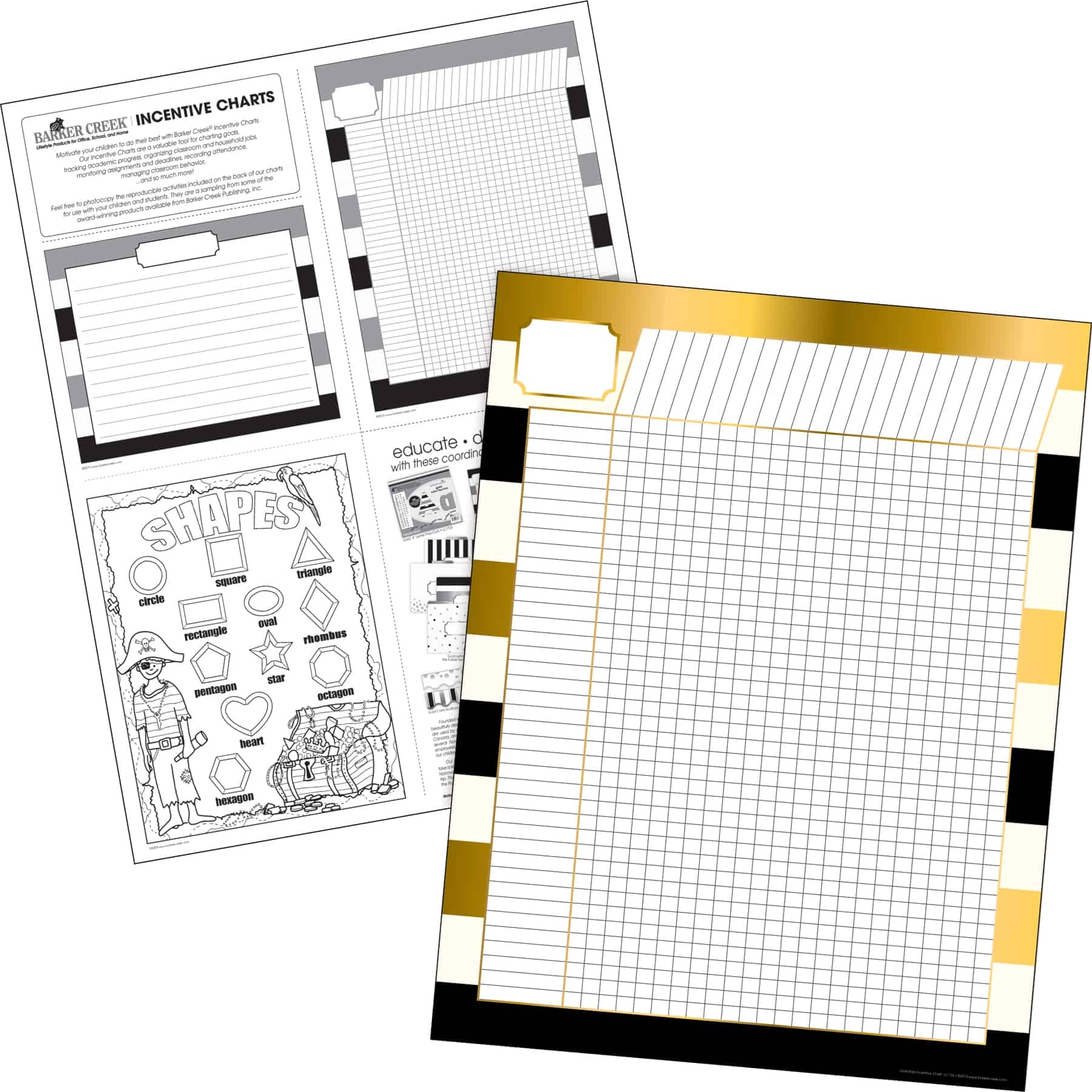 Incentive Chart Gold Bars 40 Rows U0026 24 Columns Barker Creek Publishing