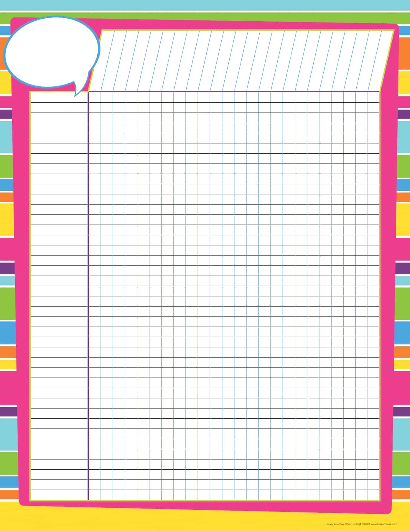 Incentive Chart Happy Bright Stripes