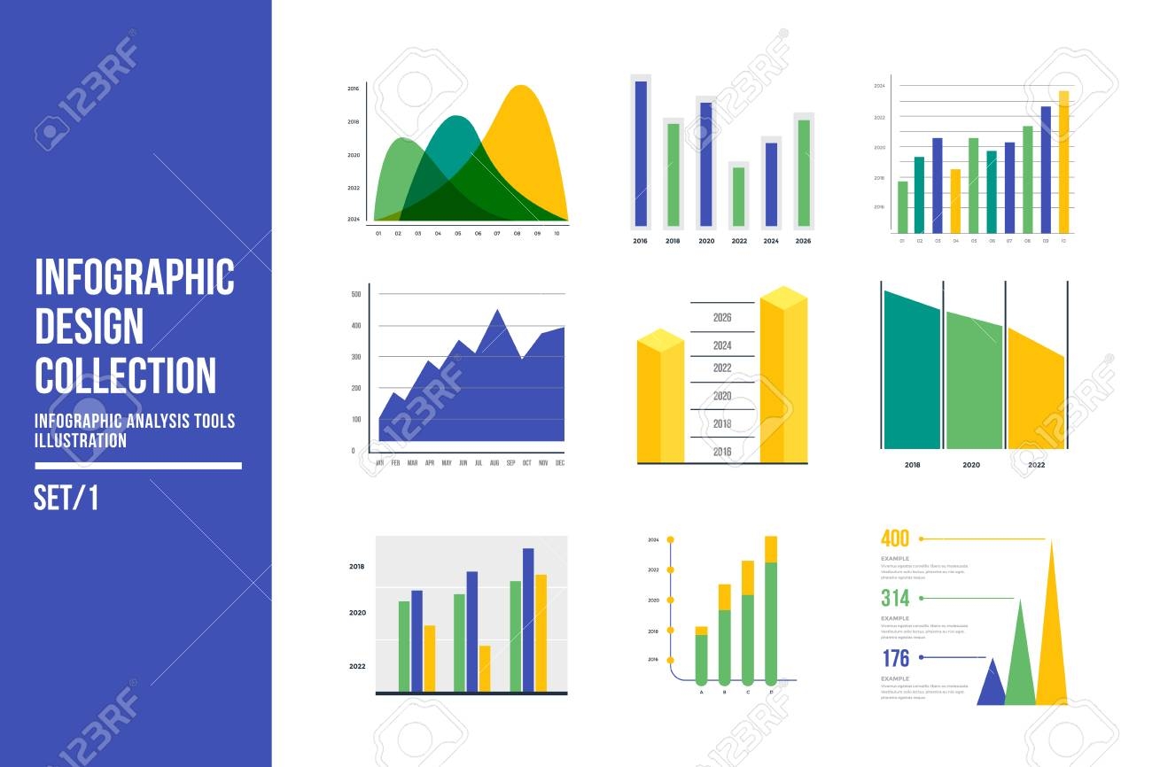 Infographic Vector Element Set Color Business Graph Report Bar Graph Percent Chart Timeline Graphs Flowcharts Diagrams Template For Presentation Report Design Royalty Free SVG Cliparts Vectors And Stock Illustration Image 100485728 