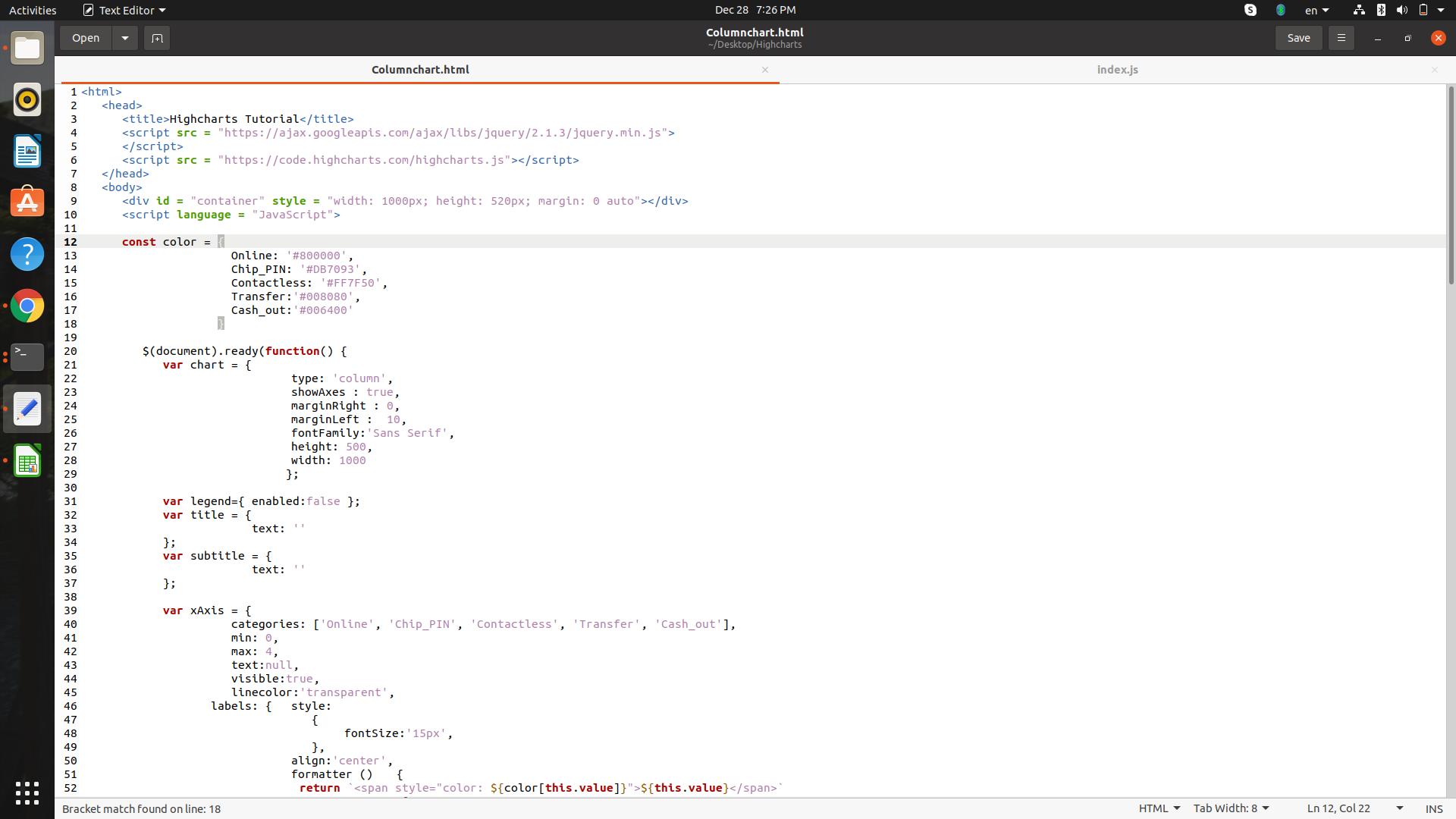 Column Chart Html Js