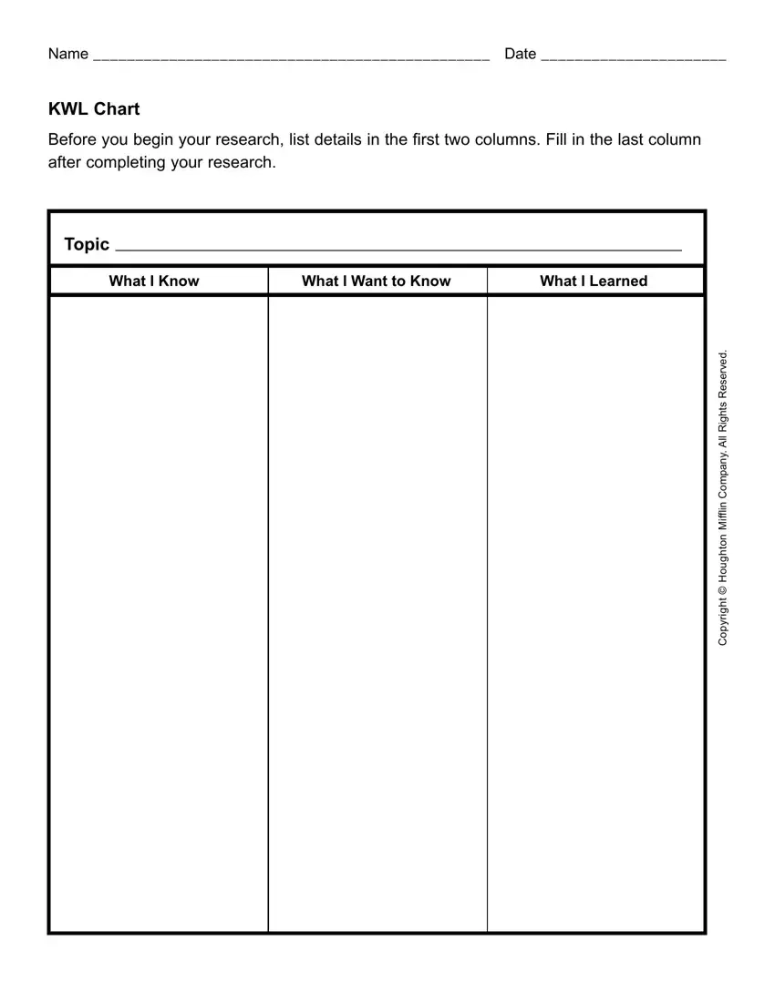 Kwl Chart Printable Fill Out Printable PDF Forms Online