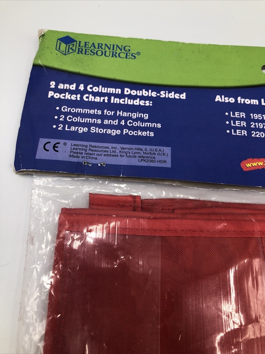 Learning Resources 2 And 4 Column Double Sided Pocket Chart 2382 Organizer 30x38 EBay