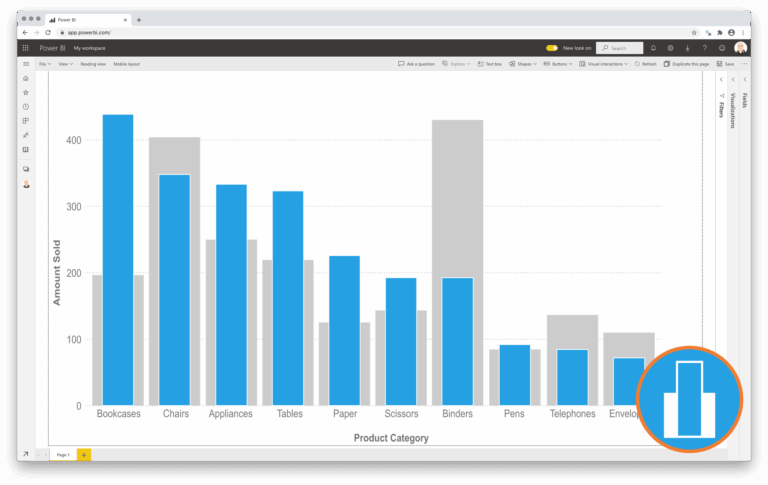 Lipstick Column Chart For Power BI By Nova Silva