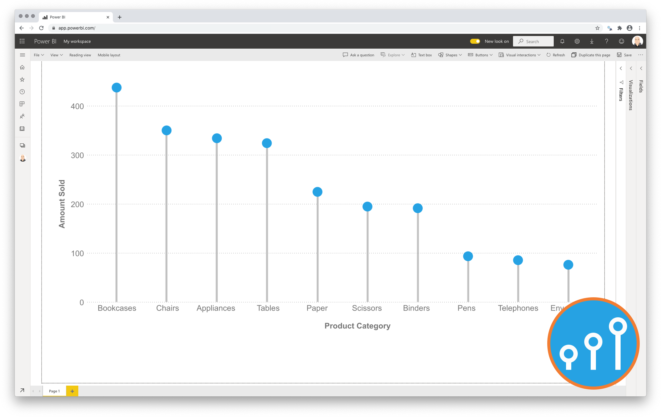Lollipop Column Chart For Power BI Power BI Visuals By Nova Silva