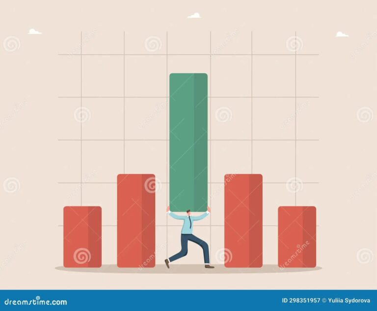Man Holds Graph Column Stock Vector Illustration Of Failure 298351957