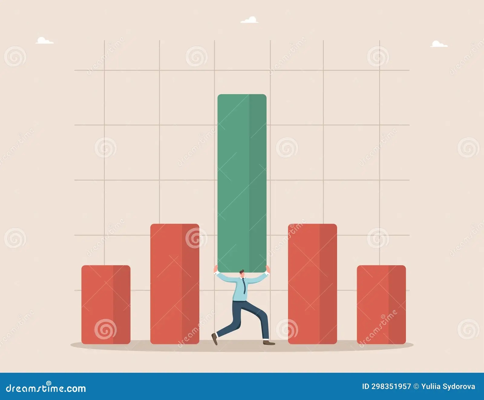 Man Holds Graph Column Stock Vector Illustration Of Failure 298351957
