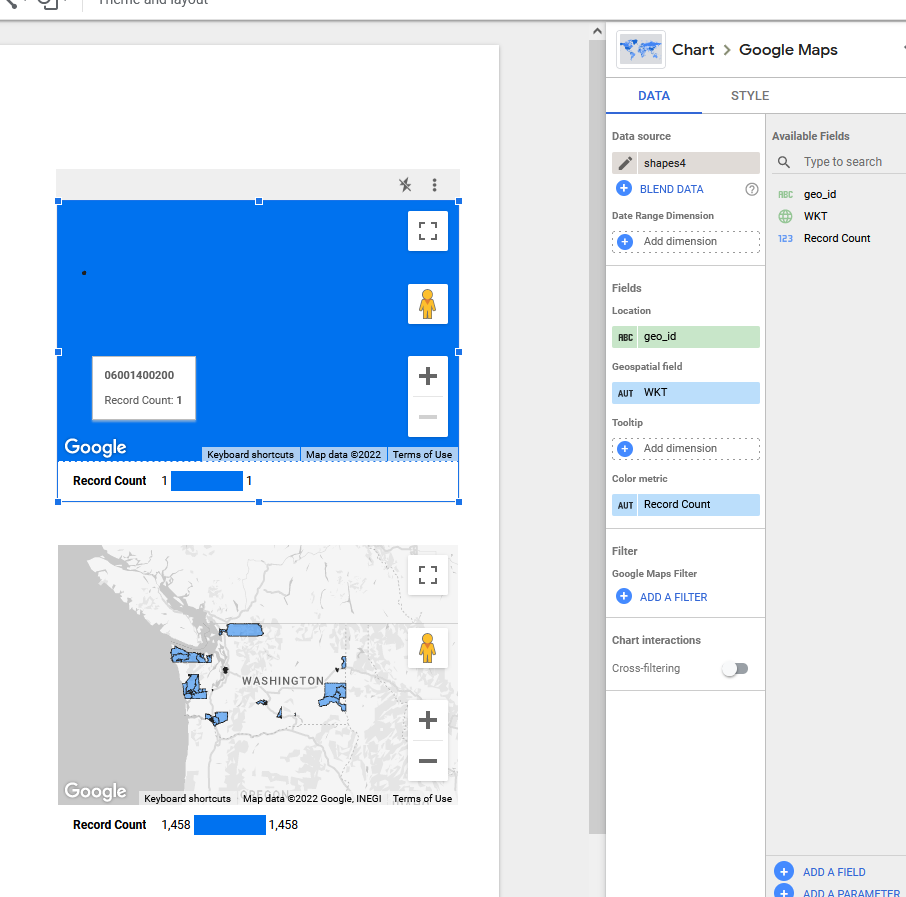 Map Does Not Fill Polygons In Google Data Studio Filled Map Stack Overflow