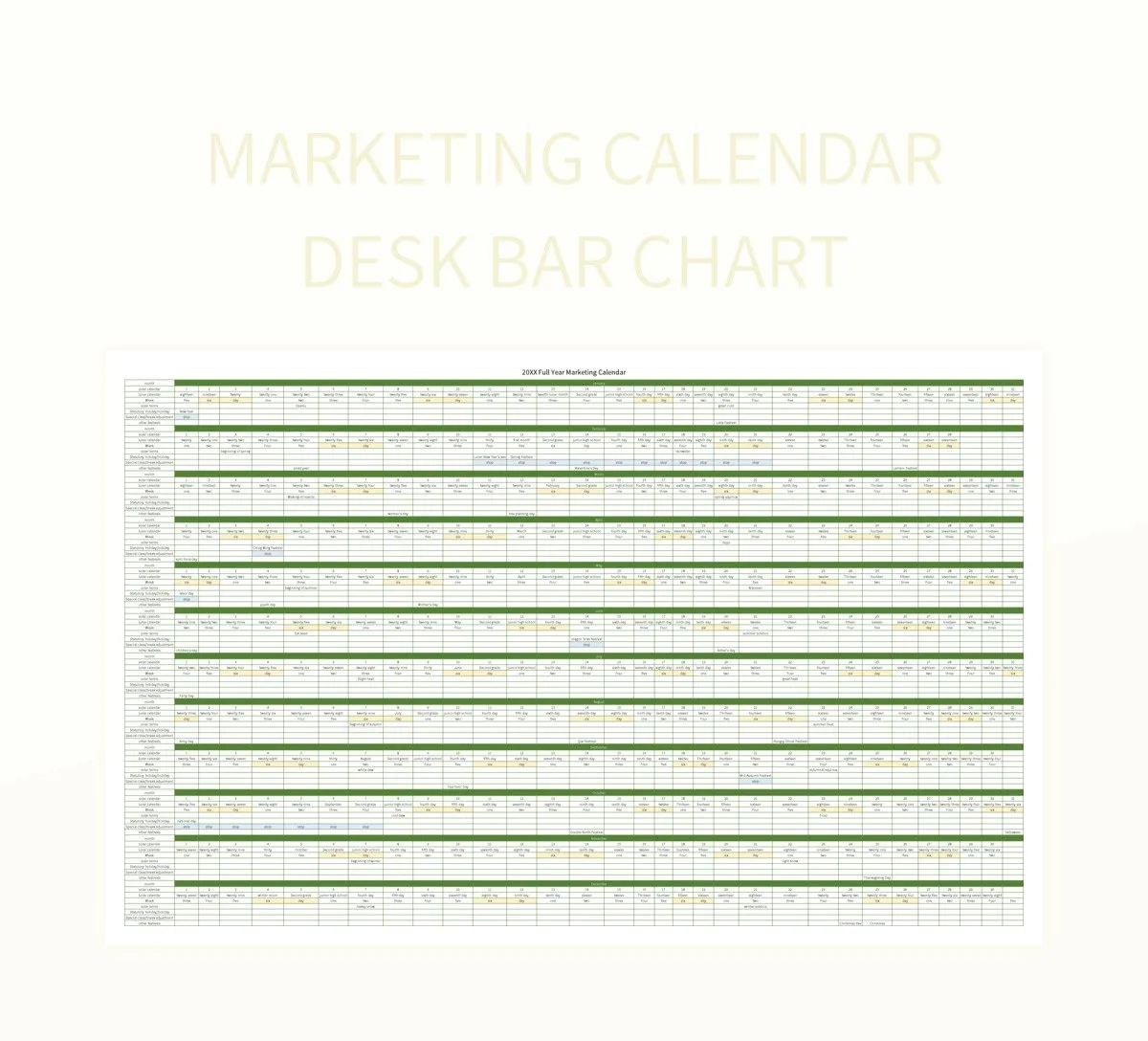 Clander Column Chart Template