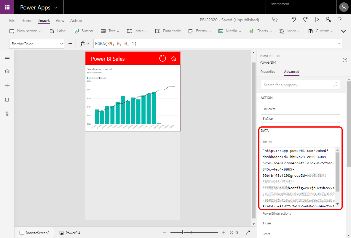 Powerapps Column Chart