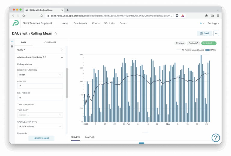 Mixed Time Series Data Visualization In Superset Preset