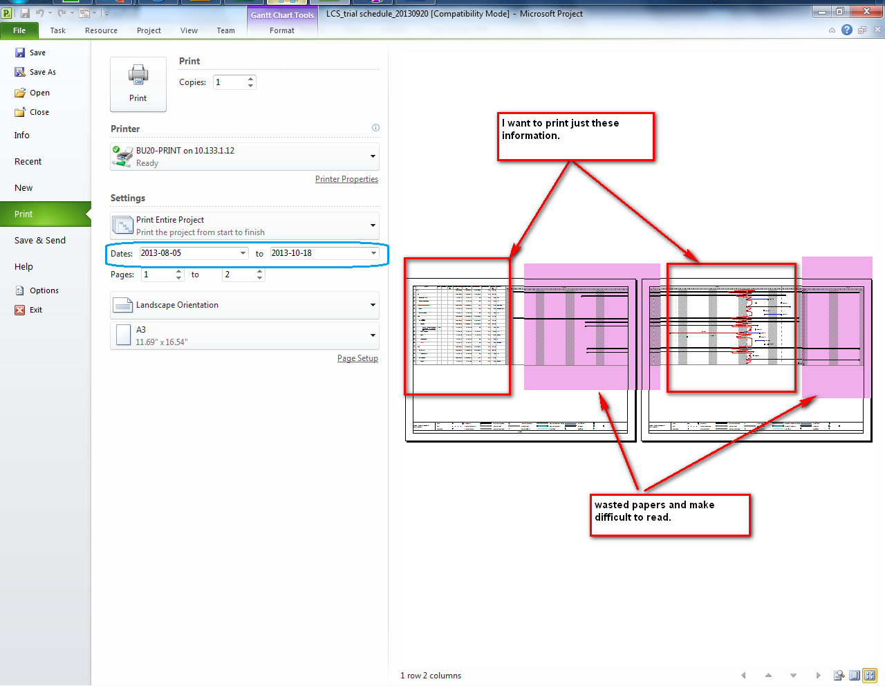 Ms Project Gantt Chart Columns