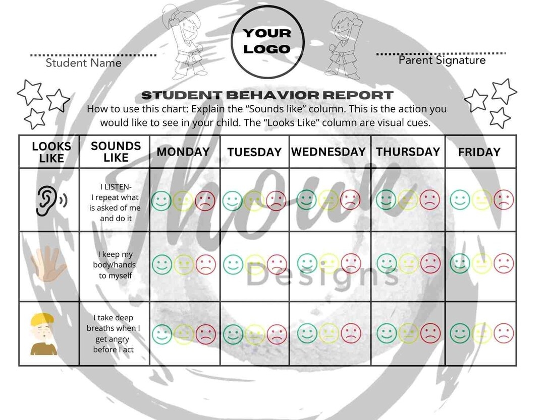 Ninja Behavior Chart For Teachers And Parents Etsy