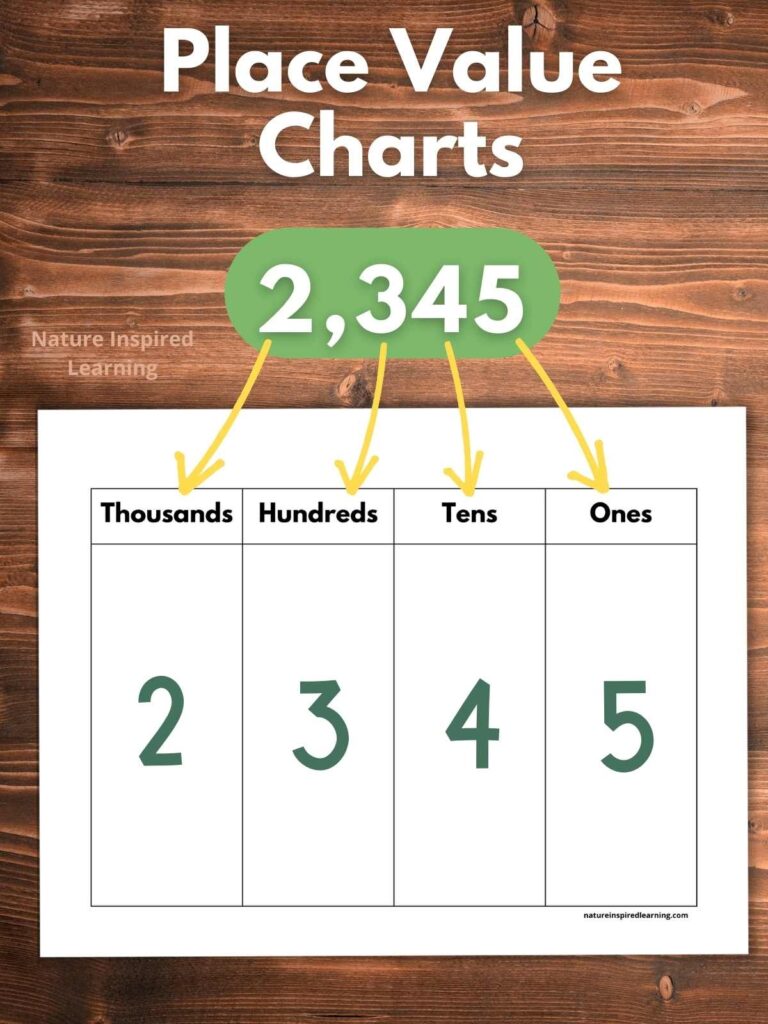 Ones Tens Hundreds Thousands Charts Nature Inspired Learning
