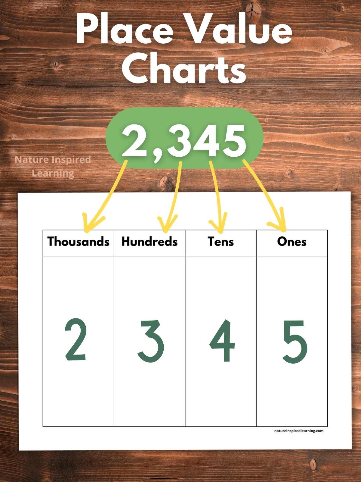 Ones Tens Hundreds Thousands Charts Nature Inspired Learning