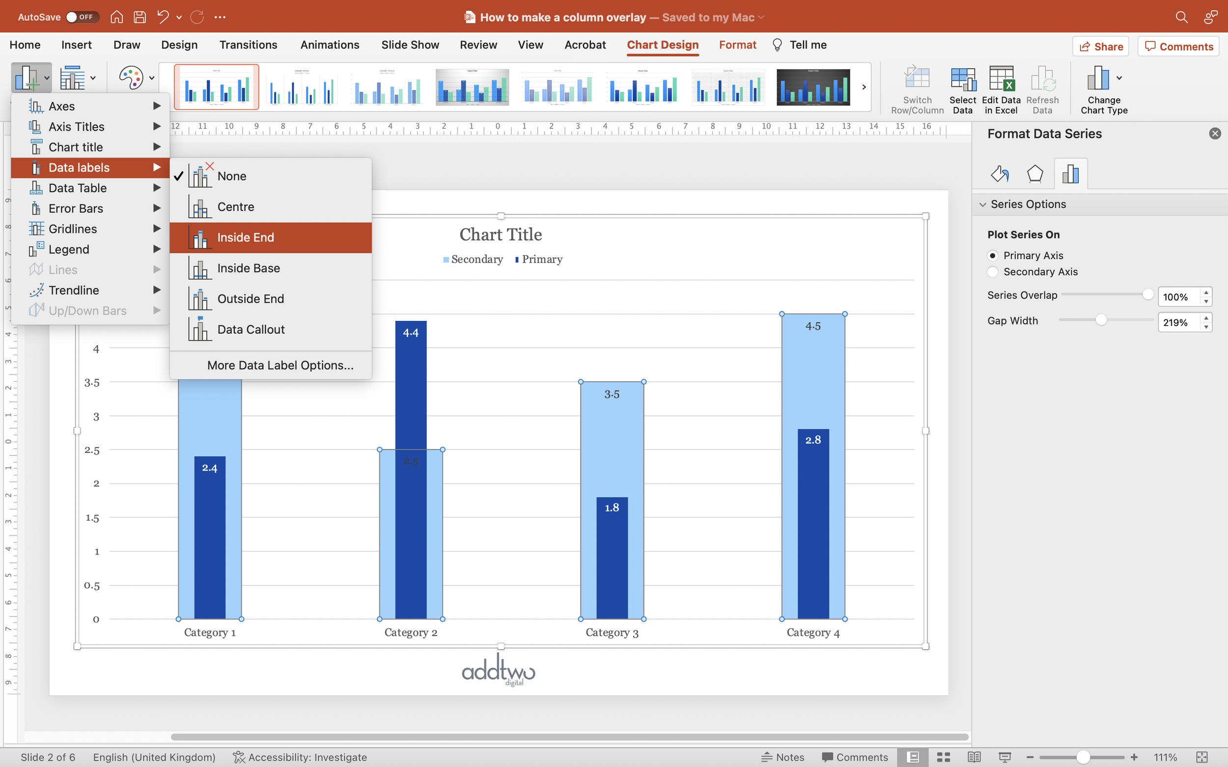 Column Chart Series Overlap