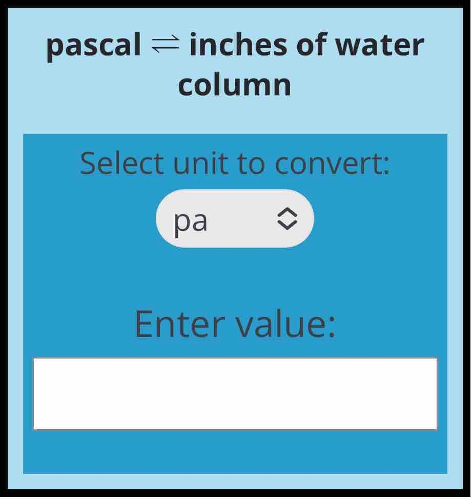 Pa To InH2O Pressure Conversion