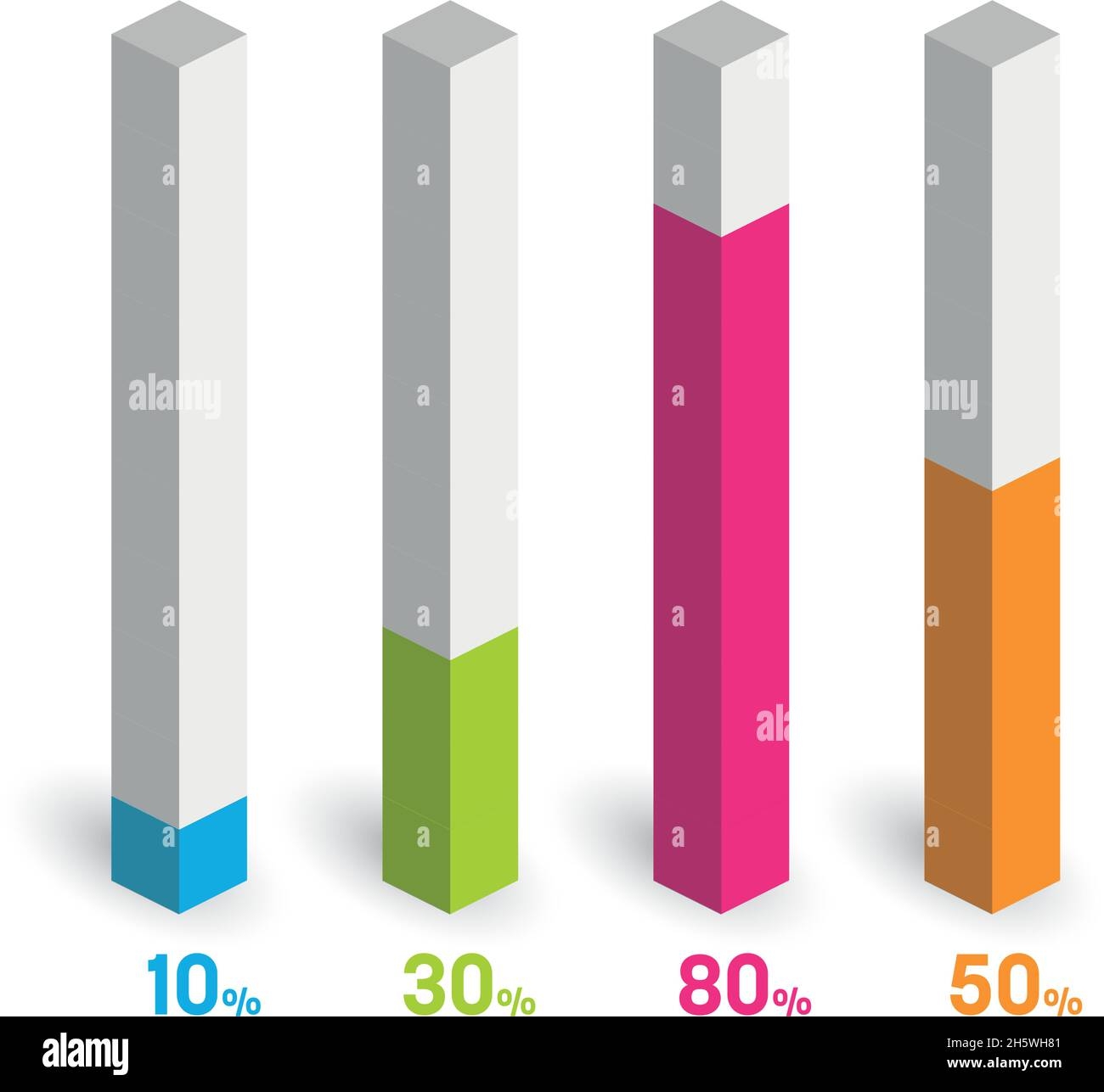 Percentage Bar Chart Of 4 Columns Stock Vector Image U0026 Art Alamy