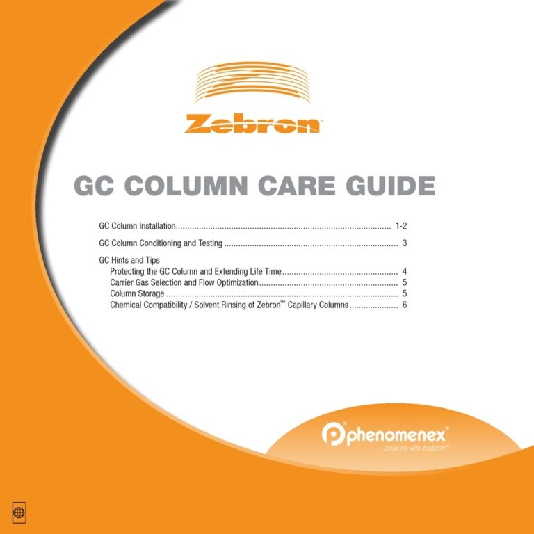 PHENOMENEX GC CARE MANUAL Pdf Download ManualsLib
