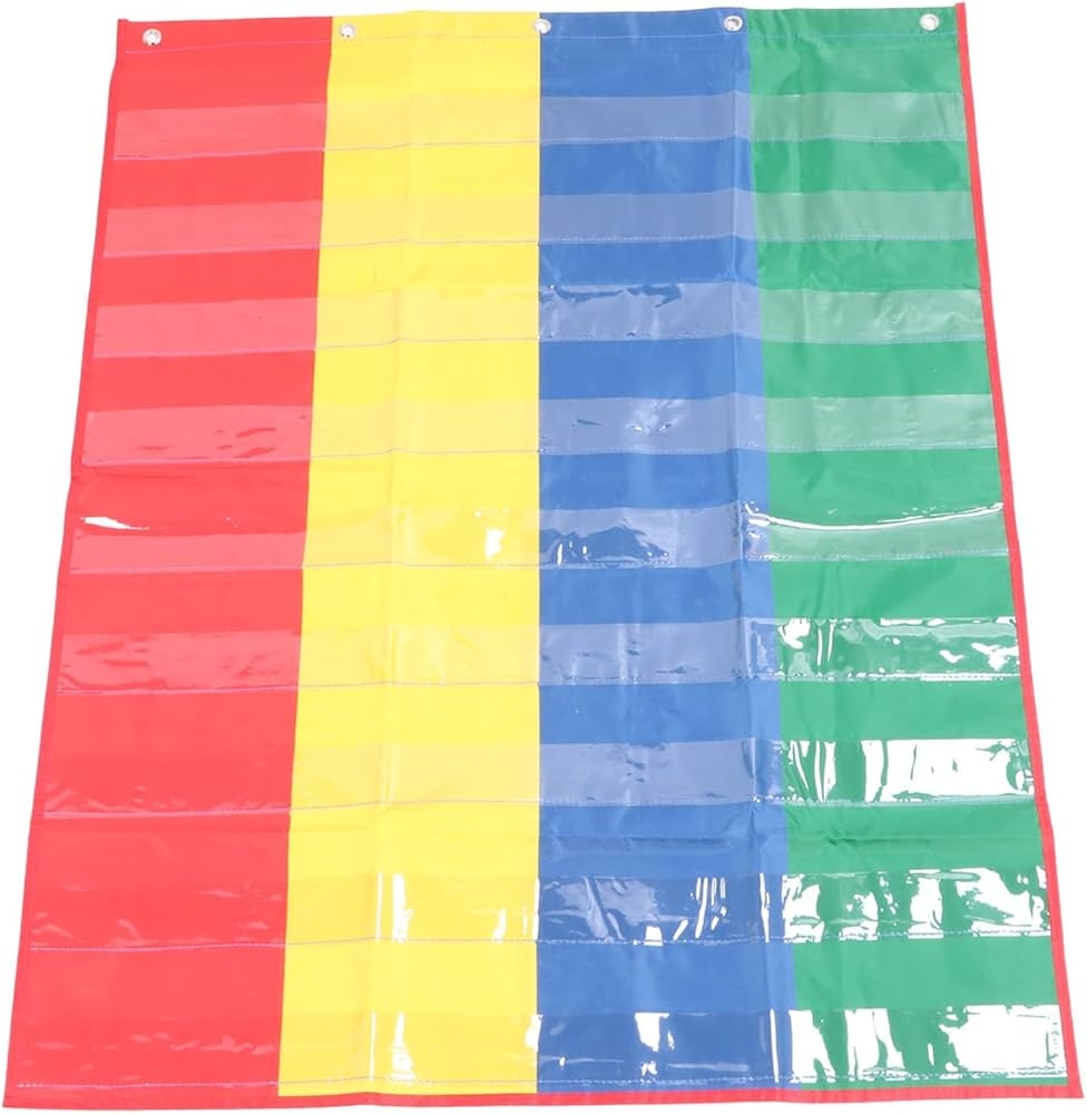 Pocket Chart For The Classroom 4 Column Pocket Chart For Hanging Double Sided Learning Pocket Chart For Classroom Home And Office Amazon de 