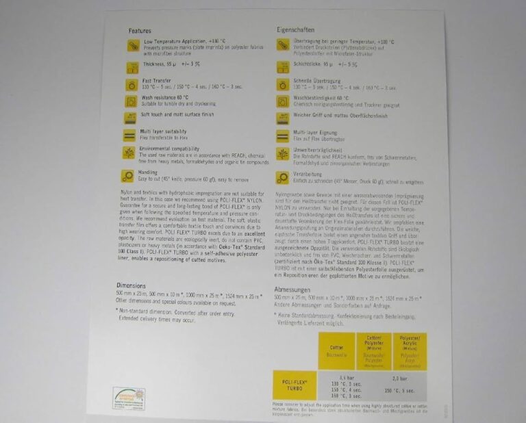 Poli Flex Turbo Color Chart Colour Table Plotter Foil Flex Foil Amazon nl Arts U0026 Crafts