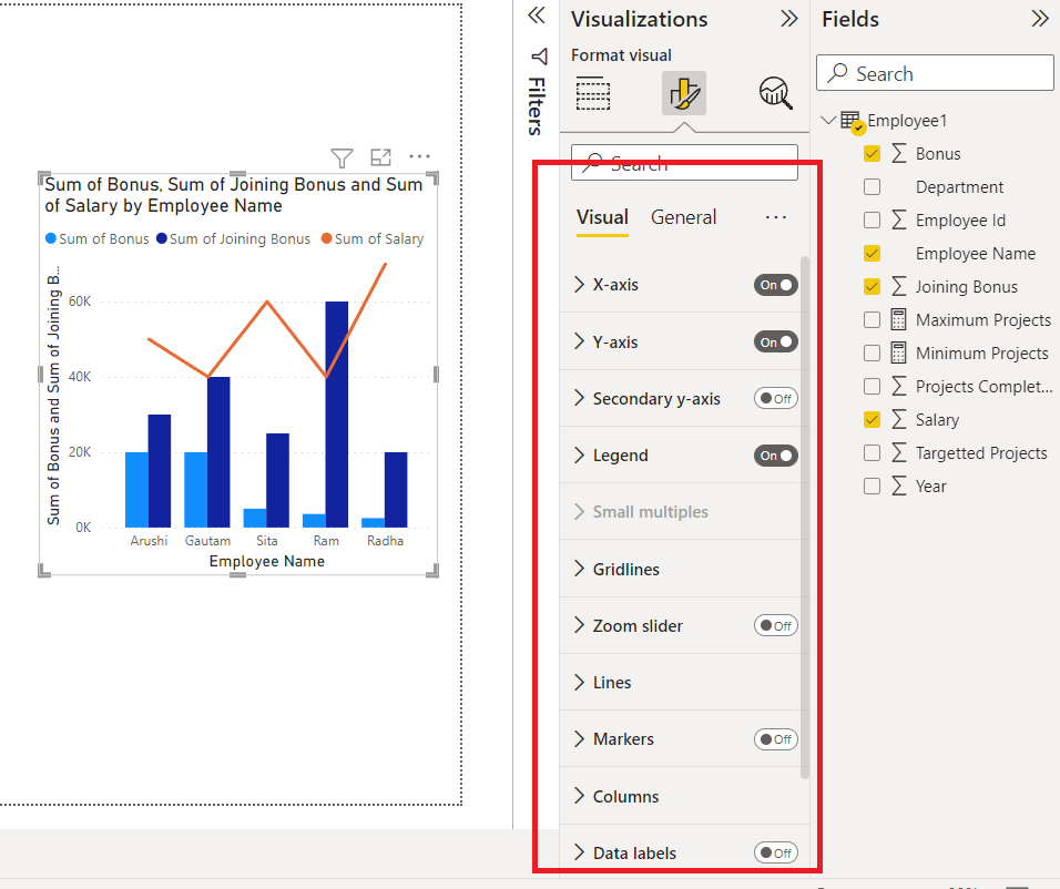 Power BI Format Line And Clustered Column Chart GeeksforGeeks