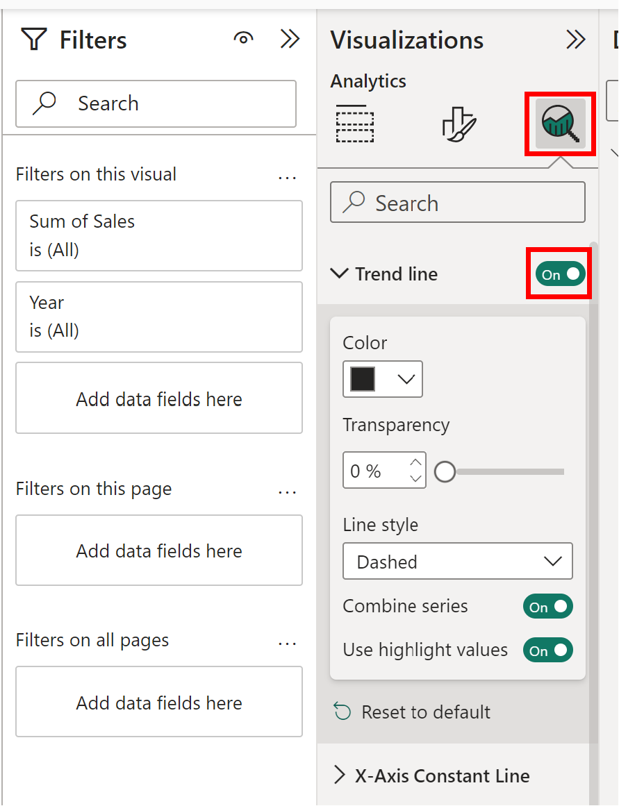 Power BI How To Add Trend Line To Line Chart