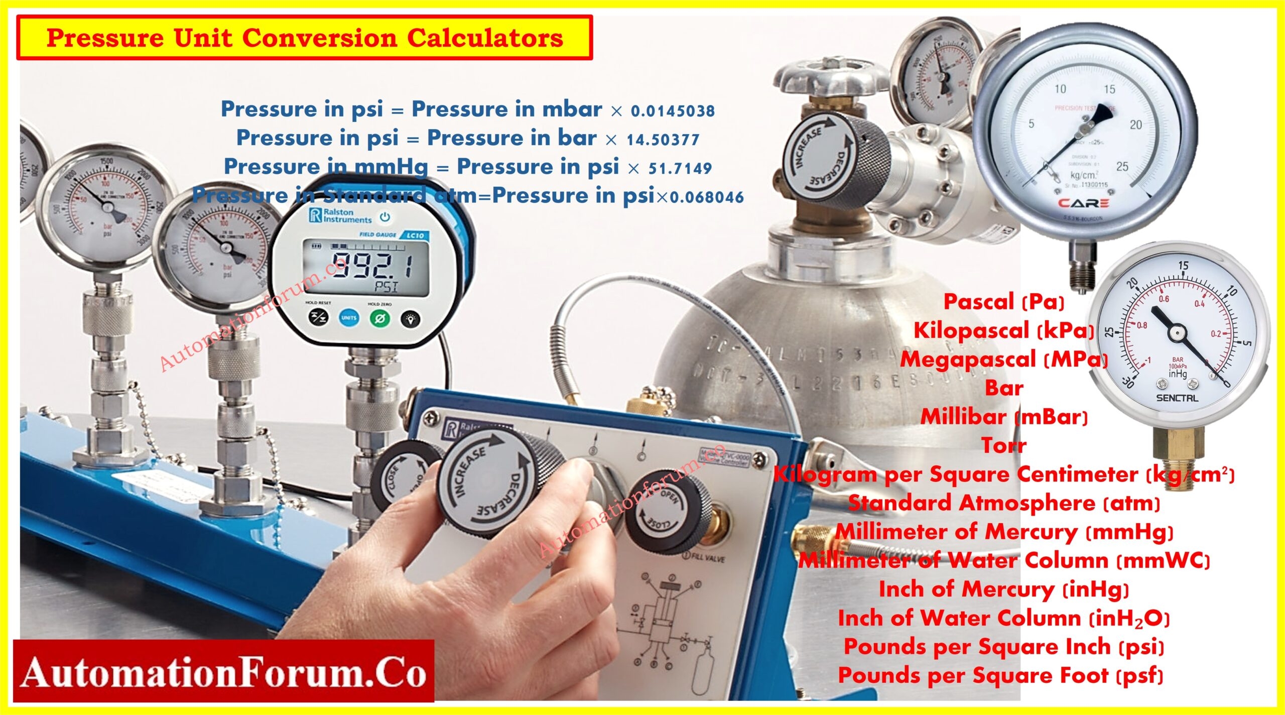 Pressure Unit Conversion Calculators