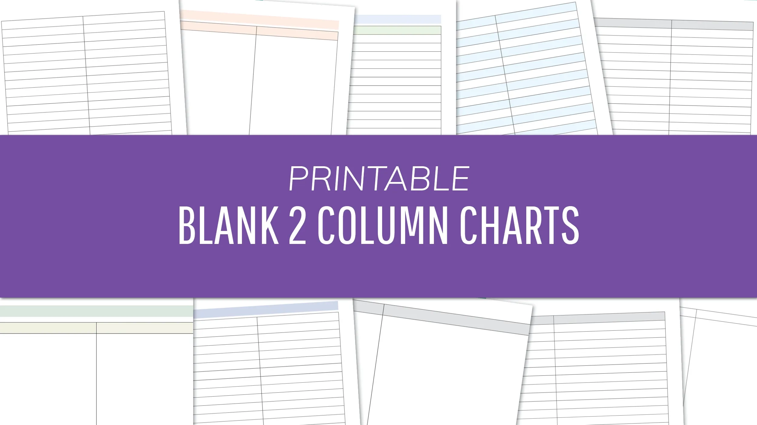 Printable Blank 2 Column Chart Template FREE Tables PDF