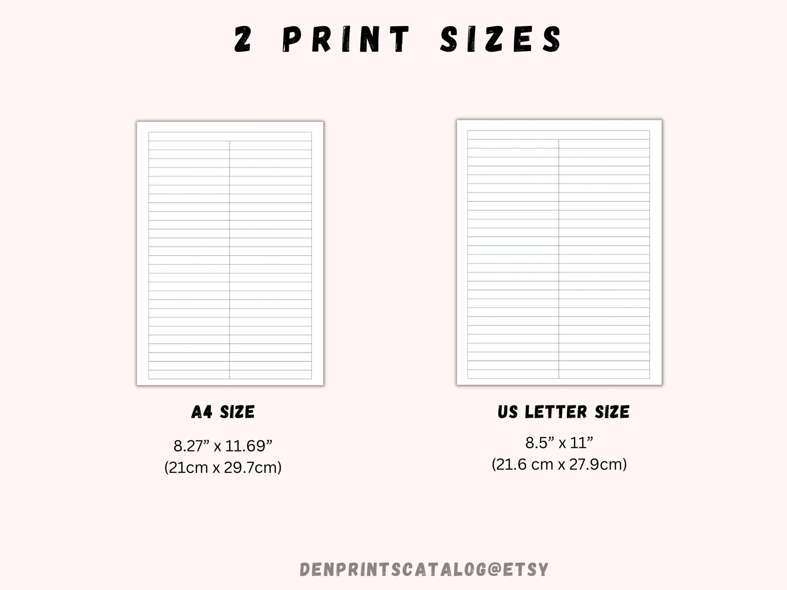 Blank Table Chart 2 Columns