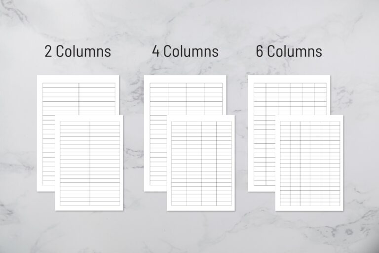 Printable Columns And Rows Printable Planner Pdf