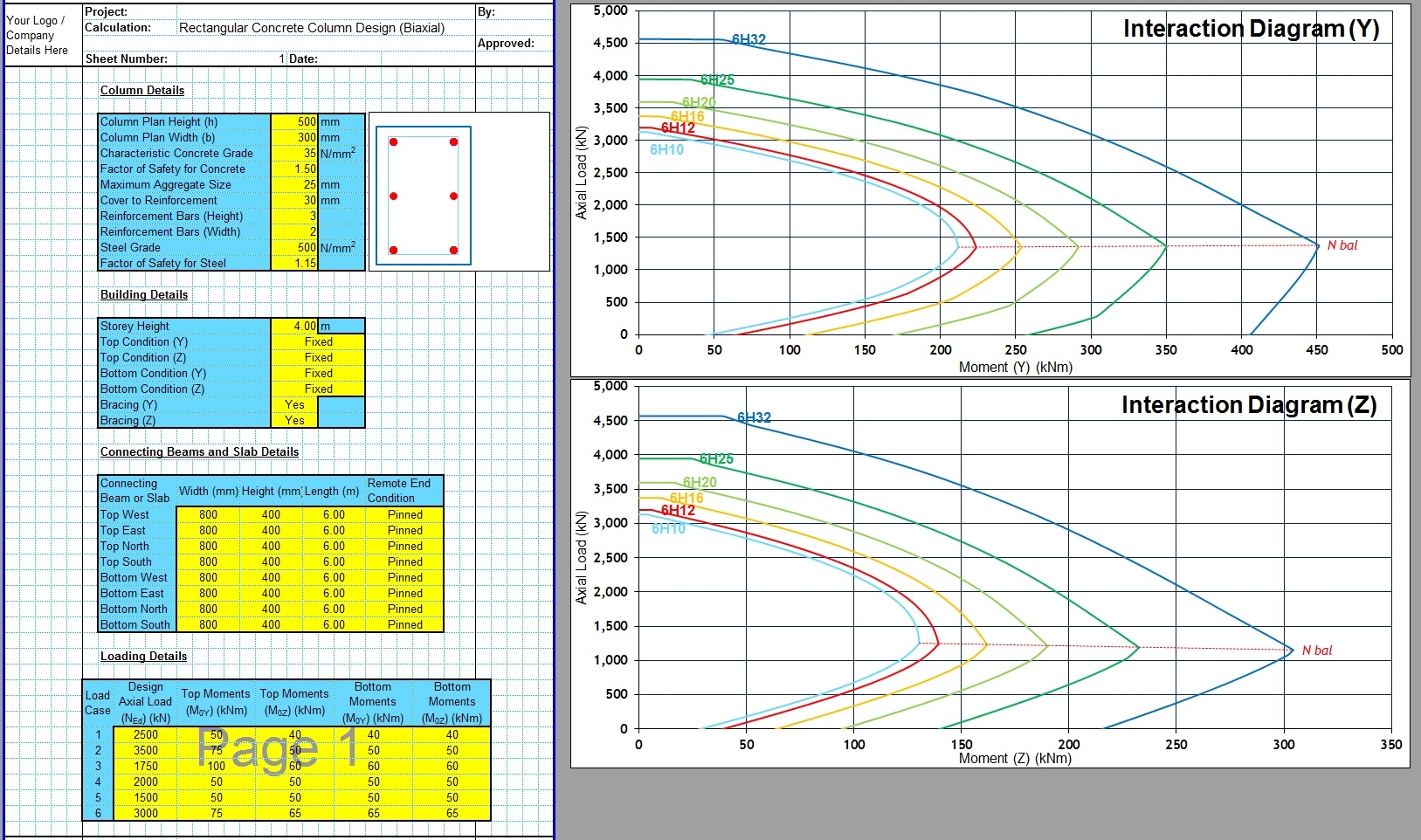 Reinforced Concrete Column Design Spreadsheet CivilWeb