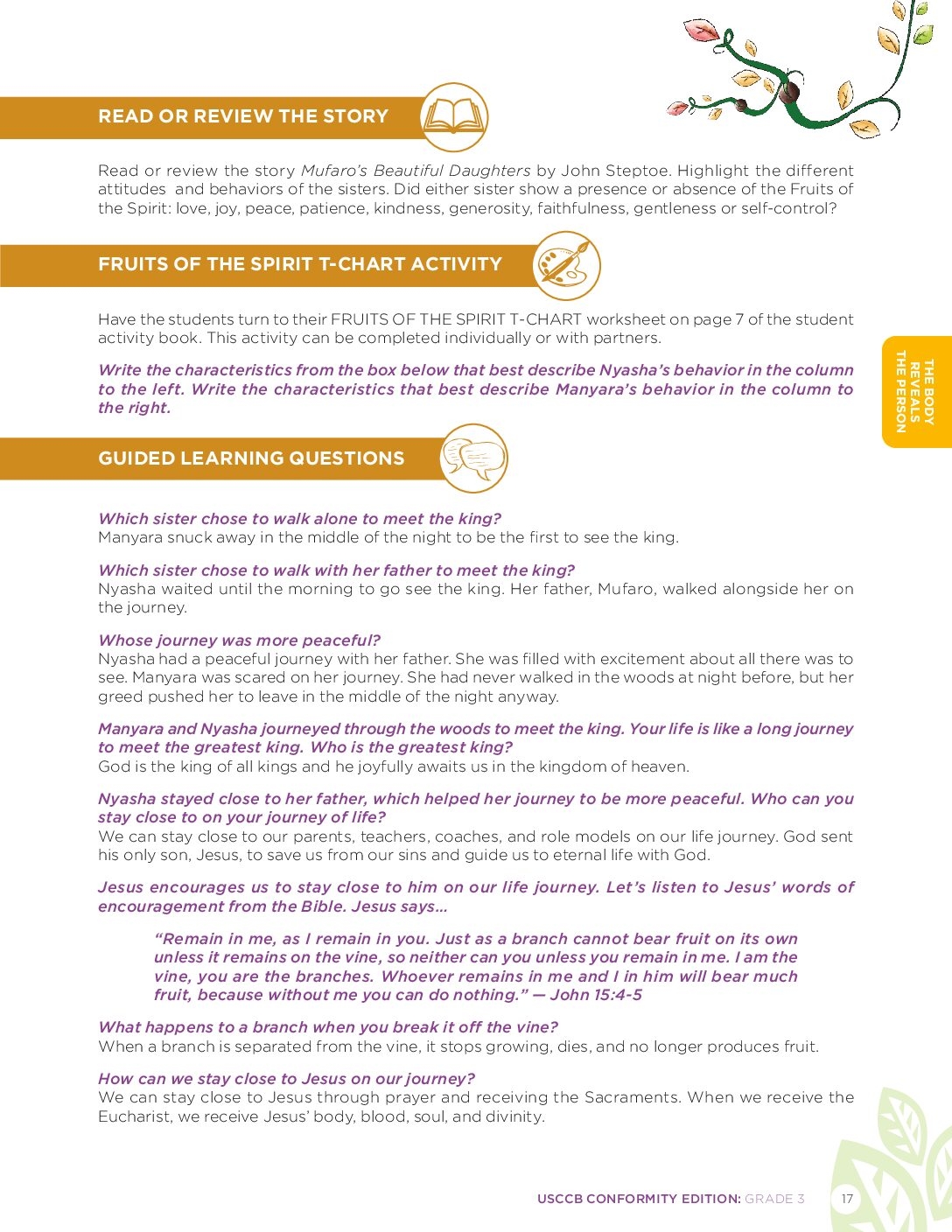 REVEALED Grade 3 2024 USCCB Conformity List Edition TOB Teacher Kit Ruah Woods Institute