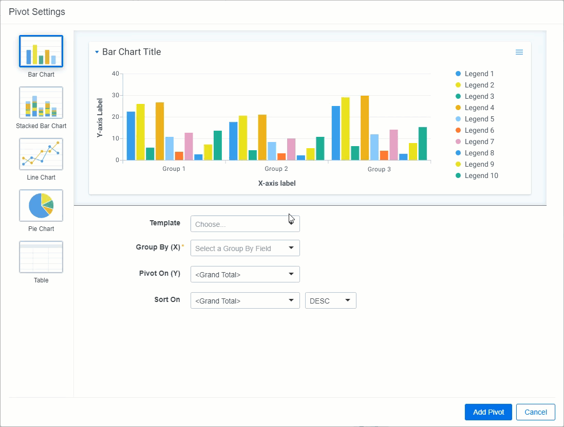Stacked Column Chart Pivote