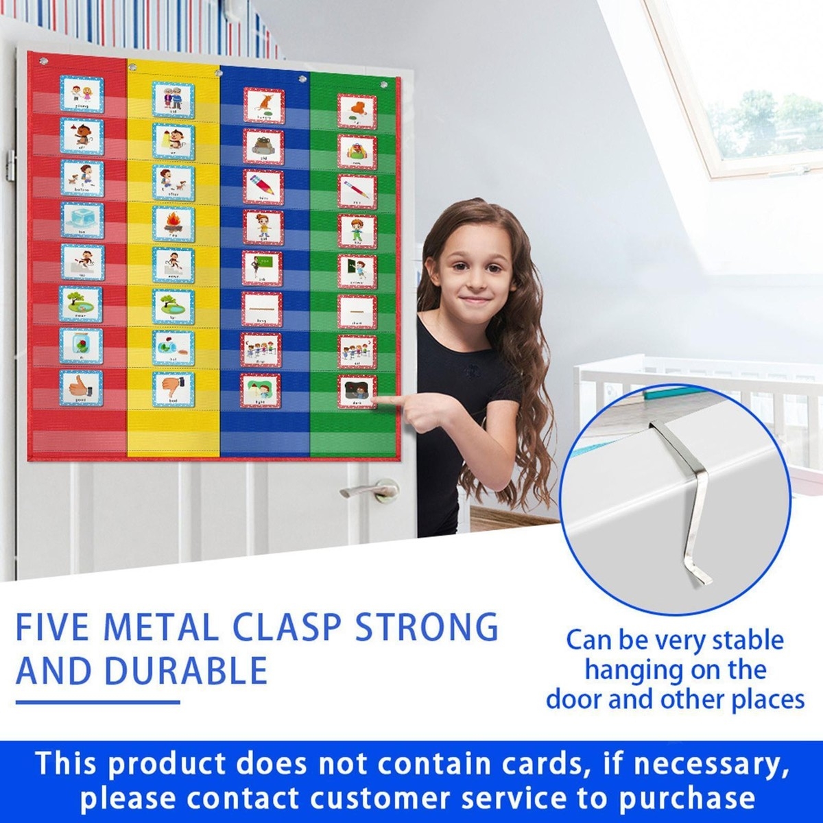 Scheduling Pocket Chart With 5 Hooks Over Door Mountings Teaching Supplies For EBay UK