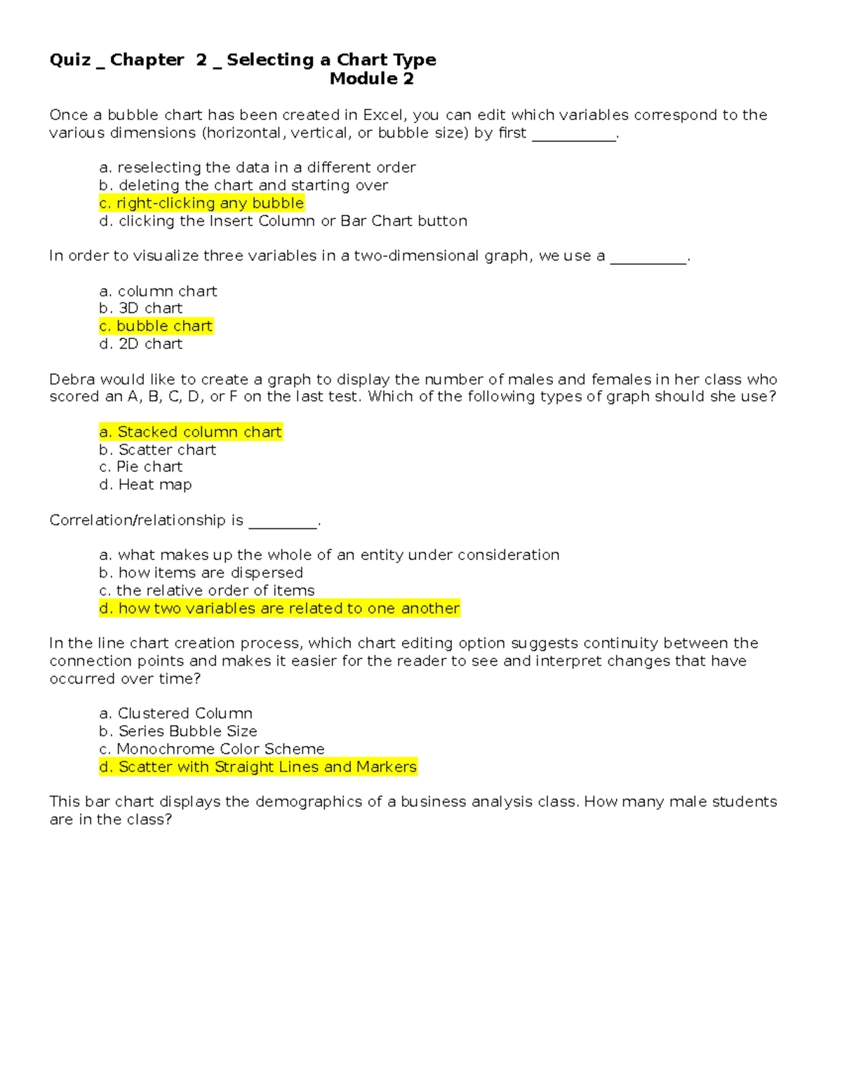 A Clustered Column Chart Quizlet