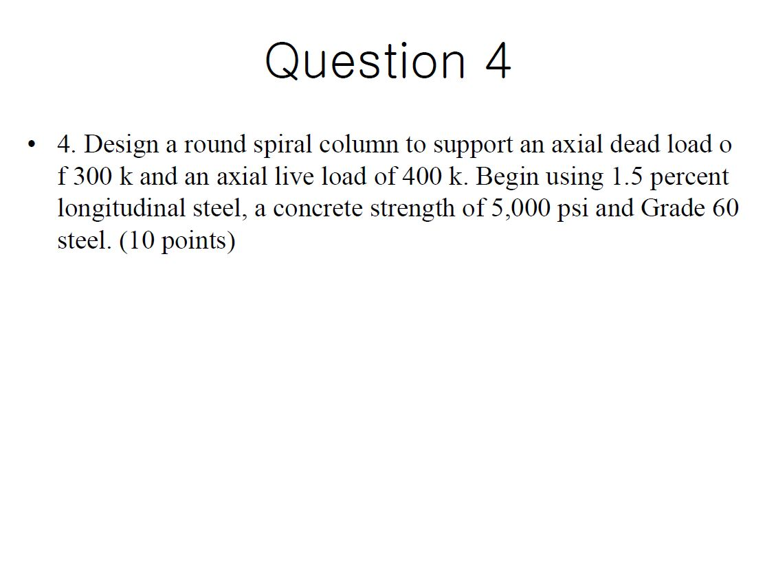 Round Concrete Column Span Chart