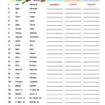 Spanish Common Directions Vocabulary Word List Column Worksheet