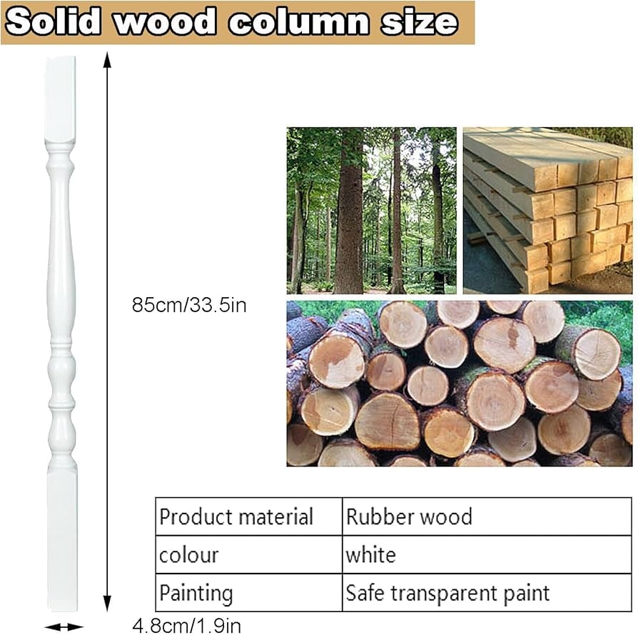 Stair Spindle Wood Balusters Spindles Tall 33 5 35 4 37 4 Inches Wooden Baluster For Staircase Interior Deck Railing Stair Baluster Post Column For Home Villa Attic White 90cm 35 4in Amazon co uk DIY U0026 Tools
