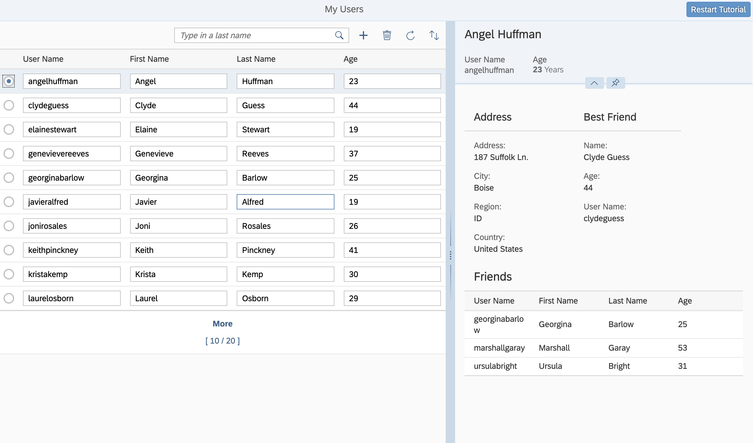 Step 11 Add Table With n Navigation To Detail Area Documentation Demo Kit SAPUI5 SDK